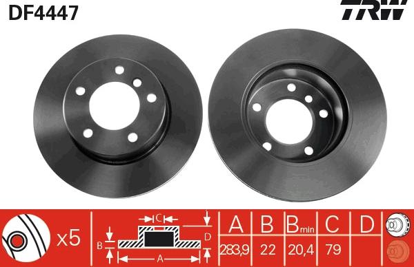 TRW DF4447 - Спирачен диск vvparts.bg