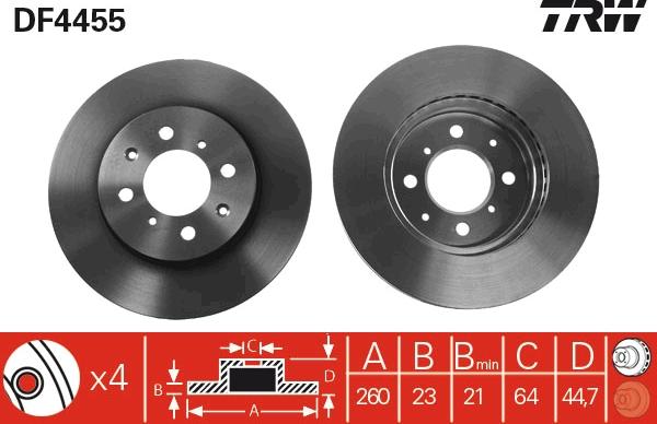 TRW DF4455 - Спирачен диск vvparts.bg