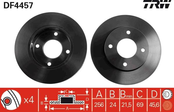 TRW DF4457 - Спирачен диск vvparts.bg