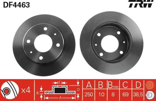 TRW DF4463 - Спирачен диск vvparts.bg