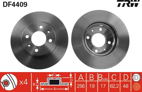 TRW DF4409 - Спирачен диск vvparts.bg