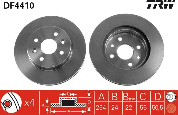 TRW DF4410 - Спирачен диск vvparts.bg