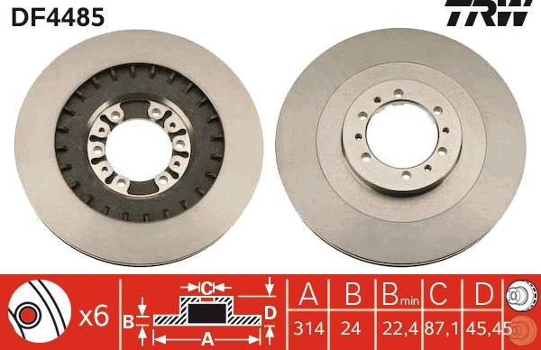 TRW DF4485 - Спирачен диск vvparts.bg