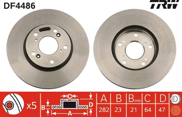 TRW DF4486 - Спирачен диск vvparts.bg