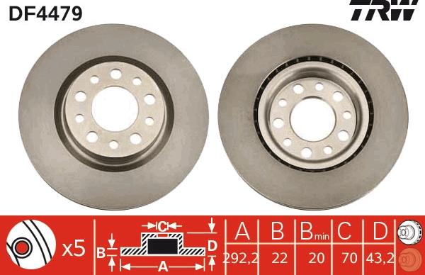 TRW DF4479 - Спирачен диск vvparts.bg