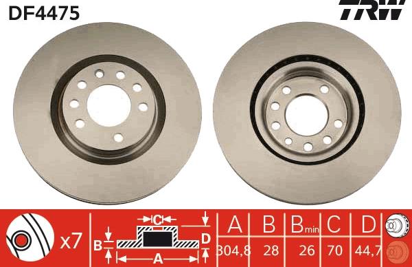 TRW DF4475 - Спирачен диск vvparts.bg