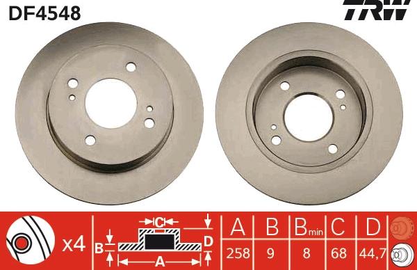 TRW DF4548 - Спирачен диск vvparts.bg