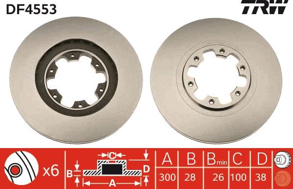 TRW DF4553 - Спирачен диск vvparts.bg