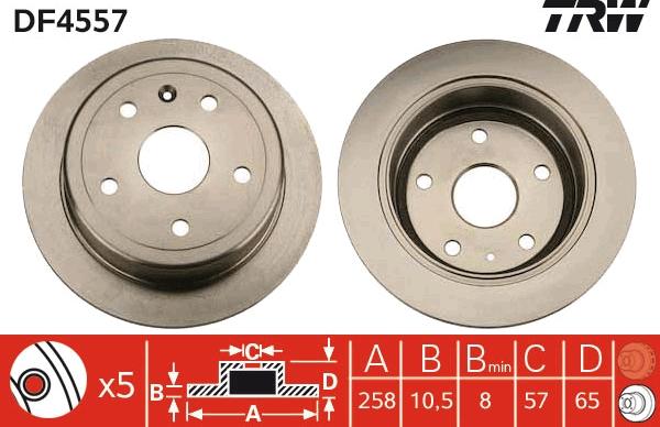 TRW DF4557 - Спирачен диск vvparts.bg