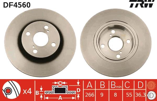 TRW DF4560 - Спирачен диск vvparts.bg