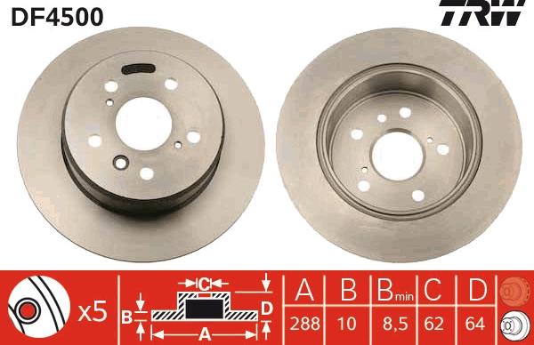 TRW DF4500 - Спирачен диск vvparts.bg