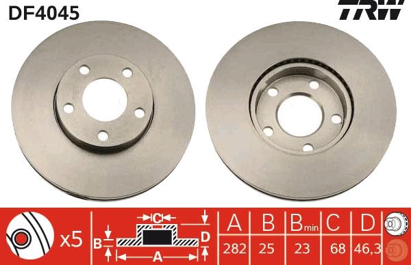 TRW DF4045 - Спирачен диск vvparts.bg