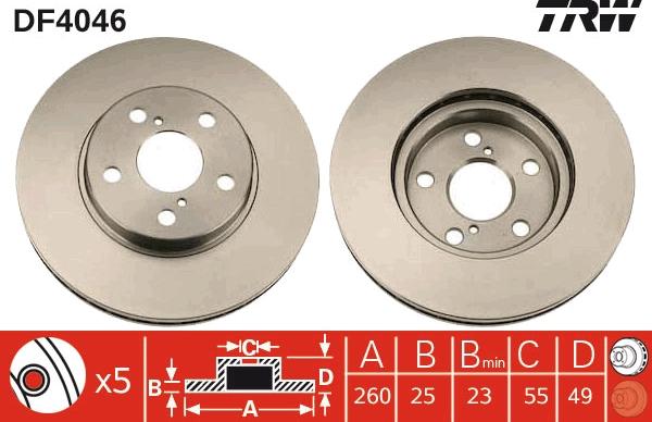 TRW DF4046 - Спирачен диск vvparts.bg