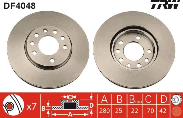 TRW DF4048 - Спирачен диск vvparts.bg