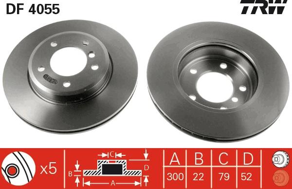 TRW DF4055 - Спирачен диск vvparts.bg