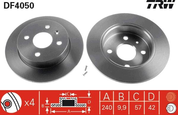 TRW DF4050 - Спирачен диск vvparts.bg