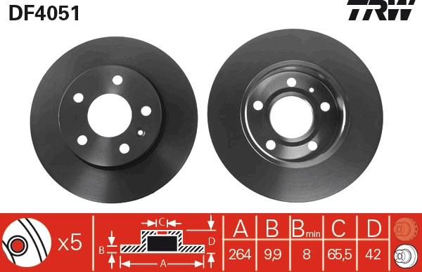 TRW DF4051 - Спирачен диск vvparts.bg