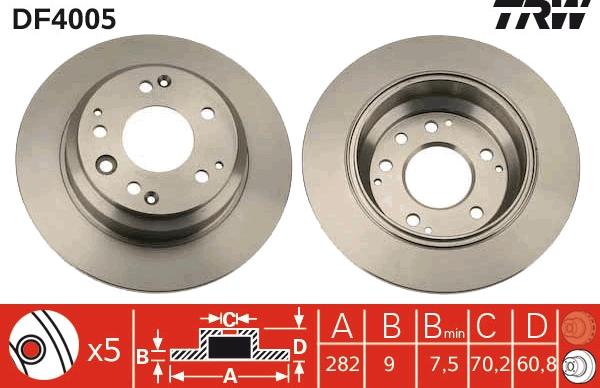 TRW DF4005 - Спирачен диск vvparts.bg