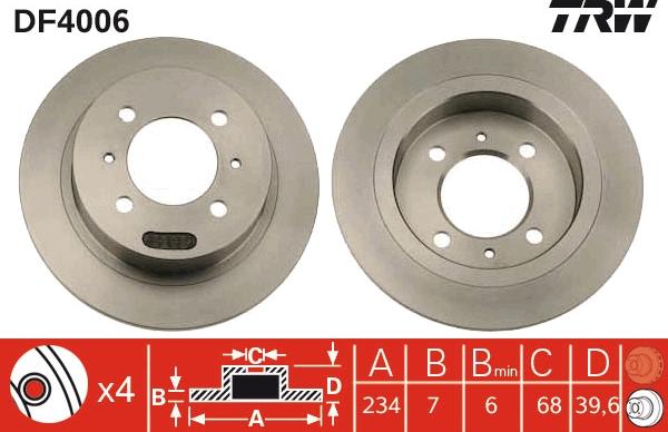 TRW DF4006 - Спирачен диск vvparts.bg