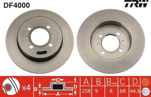 TRW DF4000 - Спирачен диск vvparts.bg