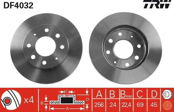 TRW DF4032 - Спирачен диск vvparts.bg