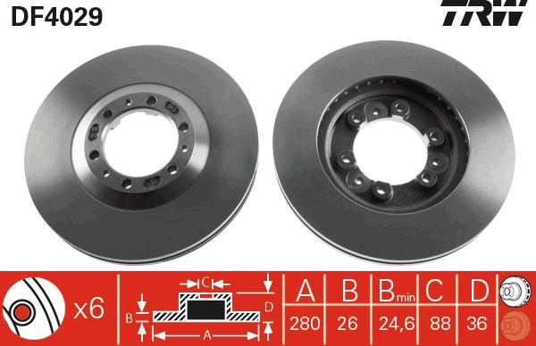 TRW DF4029 - Спирачен диск vvparts.bg