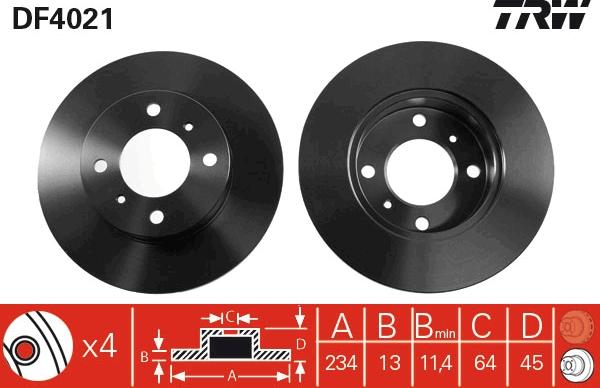 TRW DF4021 - Спирачен диск vvparts.bg