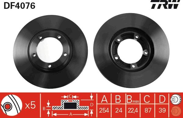 TRW DF4076 - Спирачен диск vvparts.bg