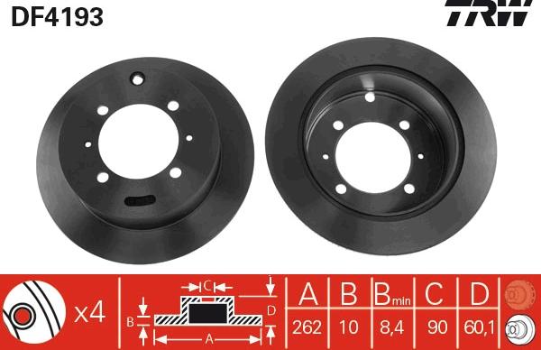 TRW DF4193 - Спирачен диск vvparts.bg