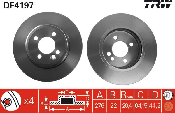 TRW DF4197 - Спирачен диск vvparts.bg