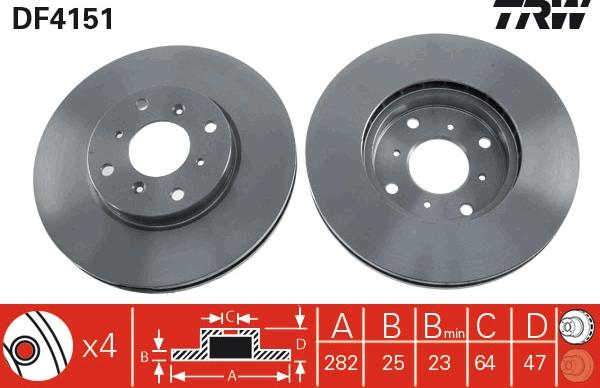 TRW DF4151 - Спирачен диск vvparts.bg