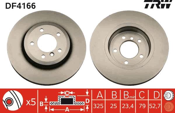 TRW DF4166 - Спирачен диск vvparts.bg