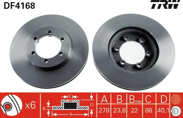 TRW DF4168 - Спирачен диск vvparts.bg