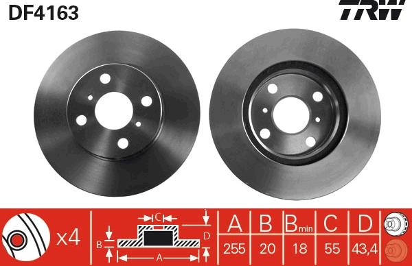 TRW DF4163 - Спирачен диск vvparts.bg