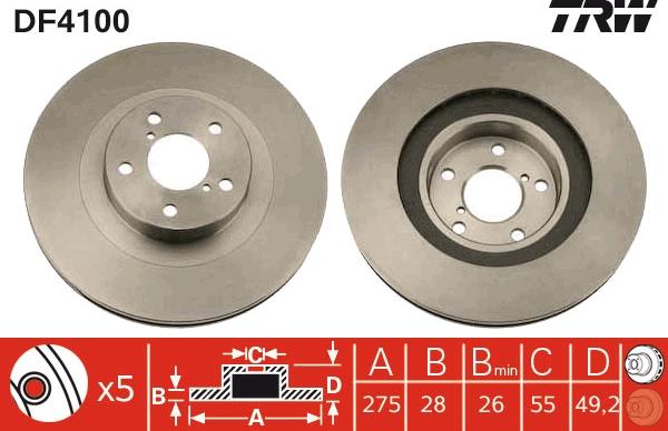 TRW DF4100 - Спирачен диск vvparts.bg