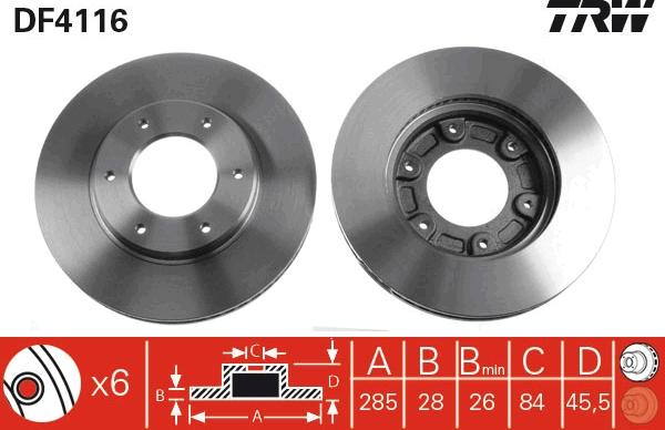 TRW DF4116 - Спирачен диск vvparts.bg