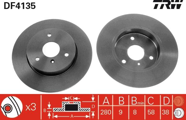 TRW DF4135 - Спирачен диск vvparts.bg