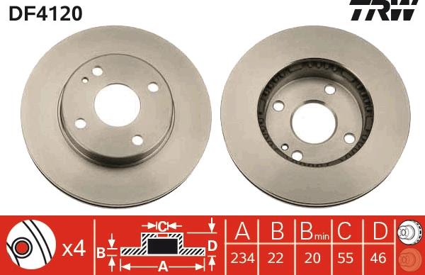 TRW DF4120 - Спирачен диск vvparts.bg