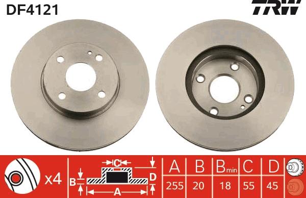 TRW DF4121 - Спирачен диск vvparts.bg