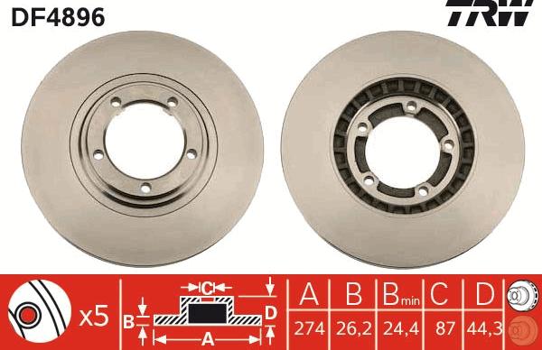 TRW DF4896 - Спирачен диск vvparts.bg