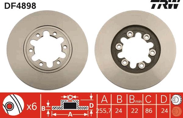 TRW DF4898 - Спирачен диск vvparts.bg