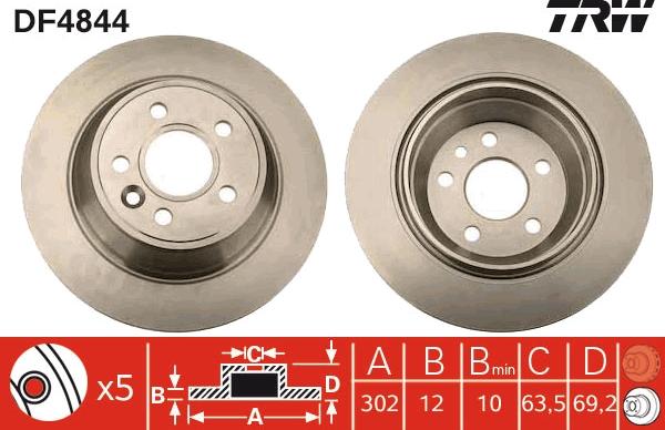 TRW DF4844 - Спирачен диск vvparts.bg