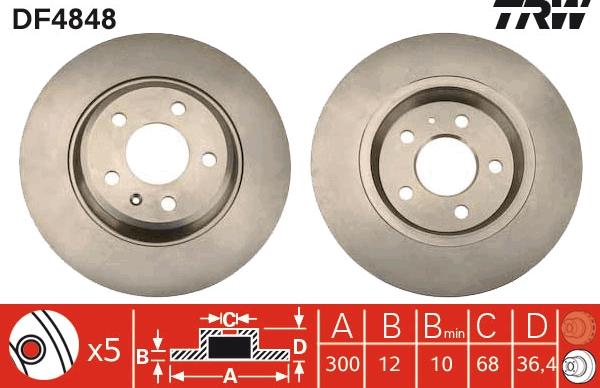 TRW DF4848 - Спирачен диск vvparts.bg