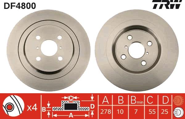 TRW DF4800 - Спирачен диск vvparts.bg