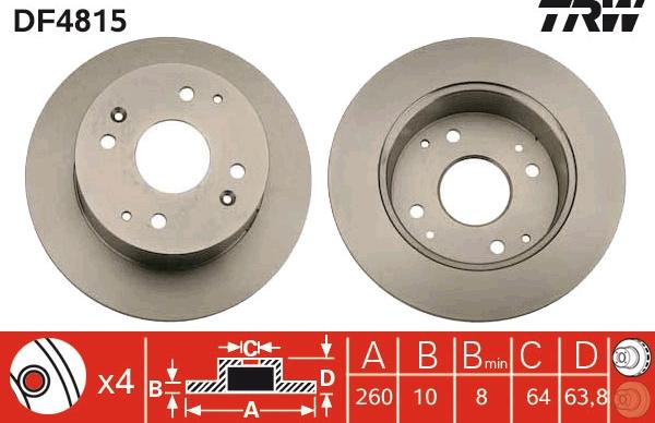 TRW DF4815 - Спирачен диск vvparts.bg