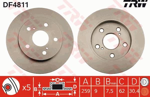 TRW DF4811 - Спирачен диск vvparts.bg