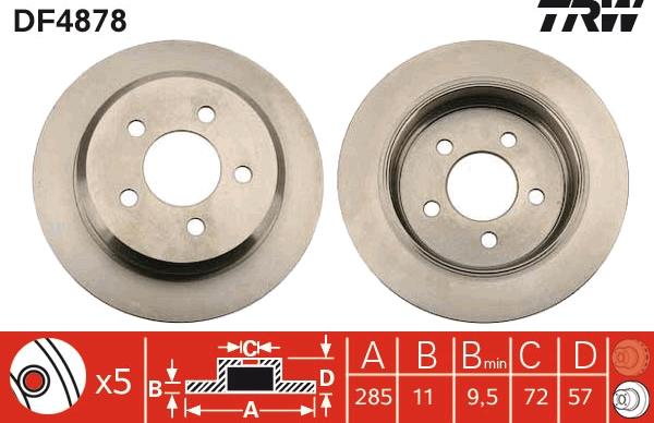 TRW DF4878 - Спирачен диск vvparts.bg