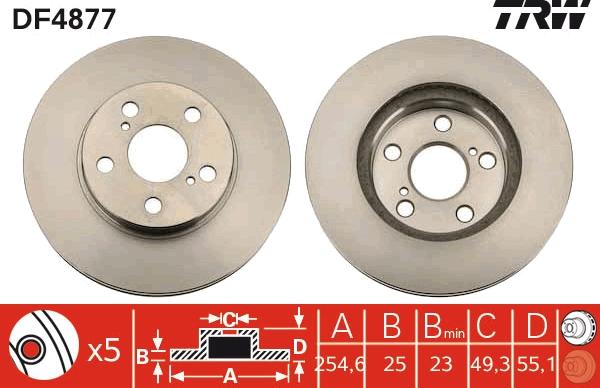 TRW DF4877 - Спирачен диск vvparts.bg