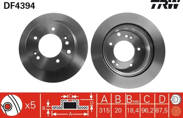 TRW DF4394 - Спирачен диск vvparts.bg