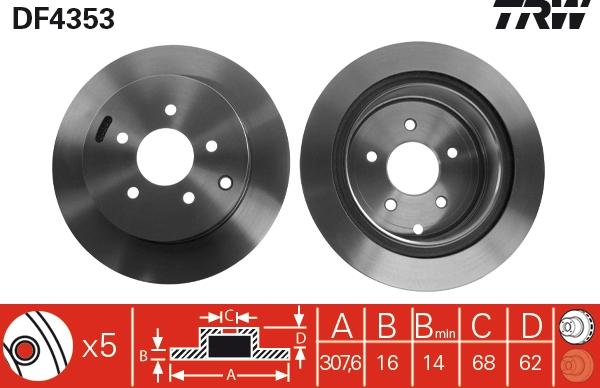 TRW DF4353 - Спирачен диск vvparts.bg